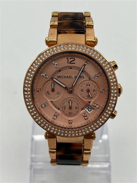 mk5538 michael kors rose gold &|Michael Kors Parker Chronograph Rose Dial Ladies Watch MK5538.